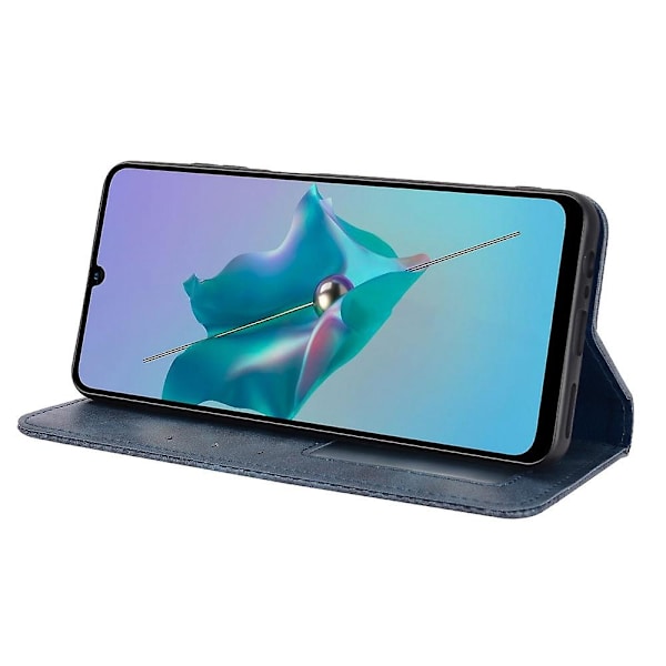 Magnetiskt Spänne Retro Mönster Läderfodral Röd för Zte Blade A72/V40 Vita