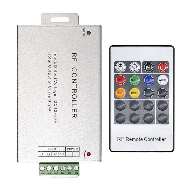 LED-styrenhet 12-24V Lågtrycks RF Färgrik 20-knappars fjärrkontroll RGB Ljuslist Dimningsstyrenhet