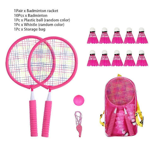 Badmintonracketset för barn, Mini badmintonset med 10 badmintonbollar för barn från 2-12 år[D]