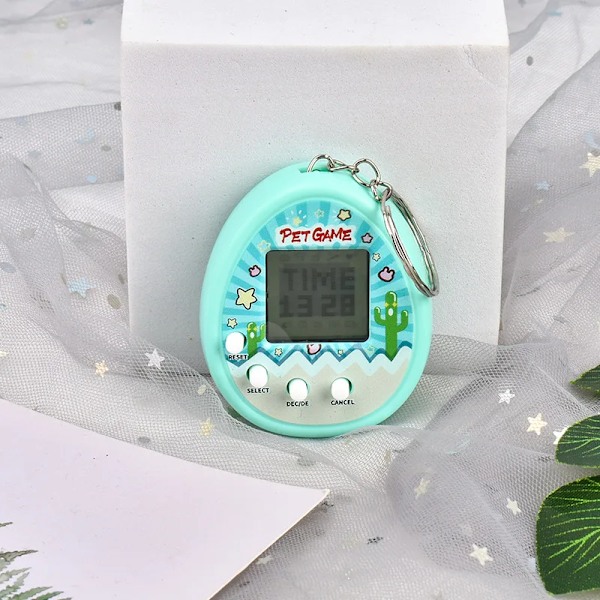 Elektroniske kjæledyrspill Virtuell Tamagotchi Nostalgisk Virtuell Cyber Digital Dyreleker For Barn(D) color Cyan