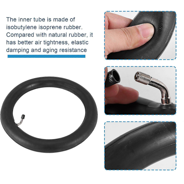 12.5X2.25 (12-1/2 tum X 2-1/4 tum) Däckinnertub för Pocket Mod Currie, GT, Balancecyklar black
