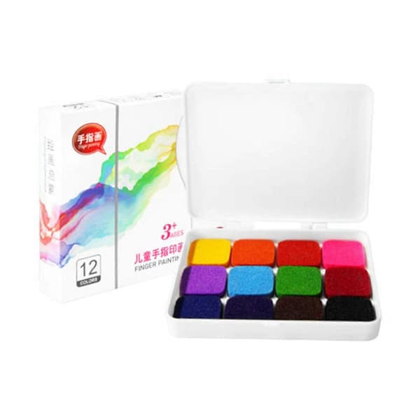 Finger Malesett for Barn Palm Tegning Graffiti Stempler Bursdagsgave[D] 12 Colors
