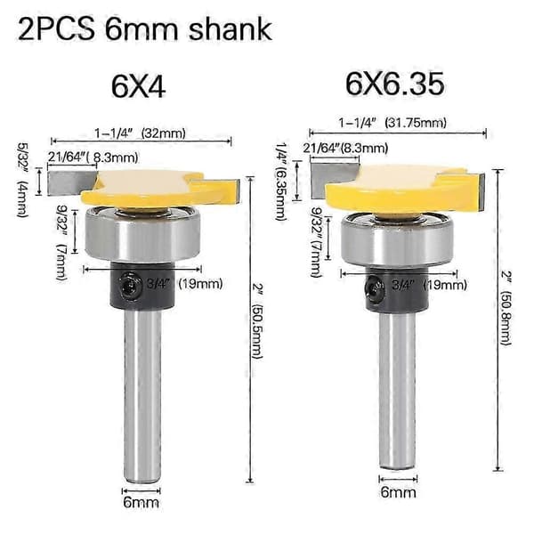 2 stk. fresekniv for trebearbeiding [D]