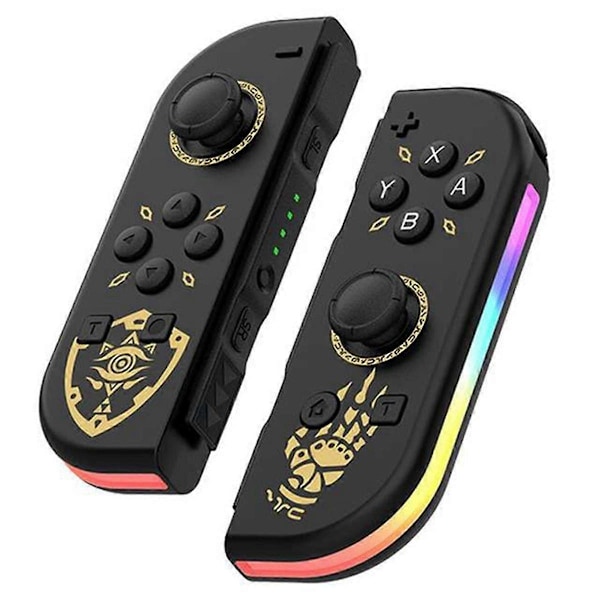 2 st Joypad-kontroller (V/H) för Switch, Trådlös Joypad-ersättning för Dual Vibration/RGB Light-E