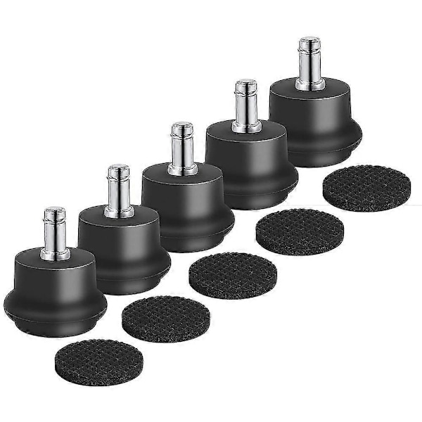 5 st Glidar för kontorsstol eller pall, Swivel Caster Wheels till fasta hjul, Offi