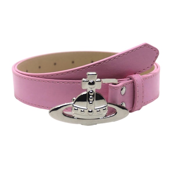 Legering Läder Saturnus Spänne Midjebälte Stilfull Justerbar Midjeband För Dejting[D] Pink