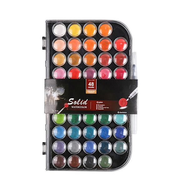 48 X Flerfarvet Akvarel Gouache Farvesæt til Kunststuderende Malere Begyndere[D] Black