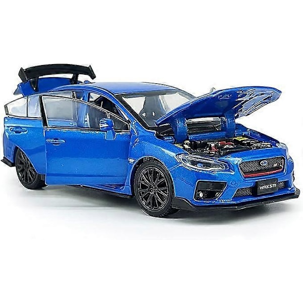 2016 Impreza WRX STI S207 Diecast Modellbilar Racing Sportleksak 1/32 Skala Metall Barn Diecast Fordon med Ljus, 4 Dörrar Öppnas, Huv & Bagageutrymme