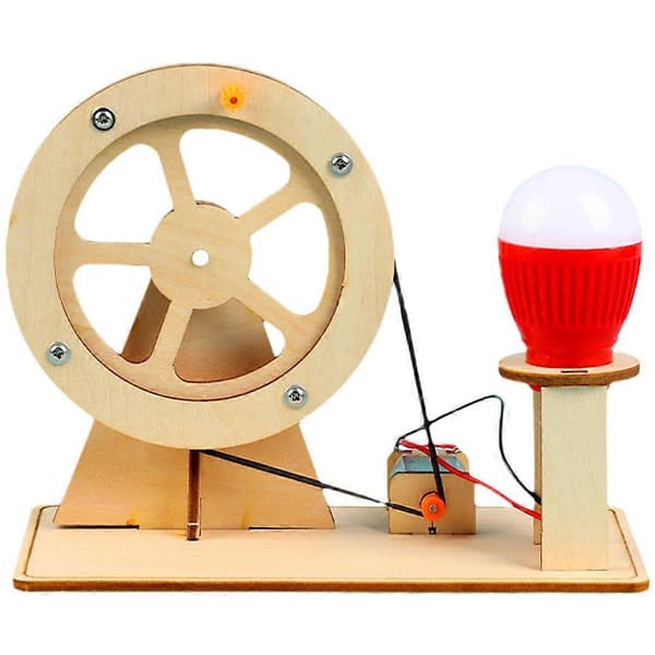 1 Sæt Træhåndsgenerator Nem Montering Manuel Generator Børns Pædagogisk Legetøj[D] 15X12CM