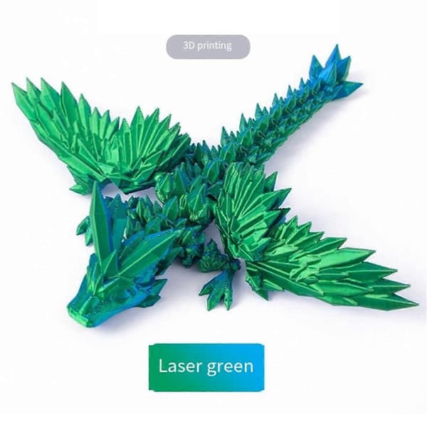 3D-printad ädelstensdrake Kristall Drakleksaksfigur, Röd[D]