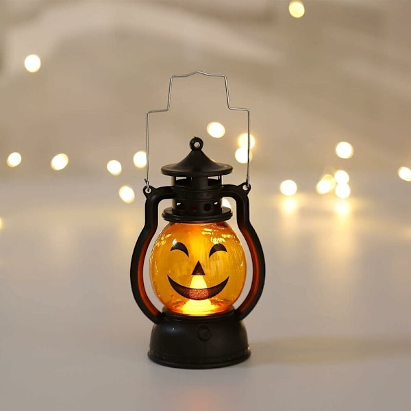 Halloween Bærbar Græskarlygte, LED Græskarlygte