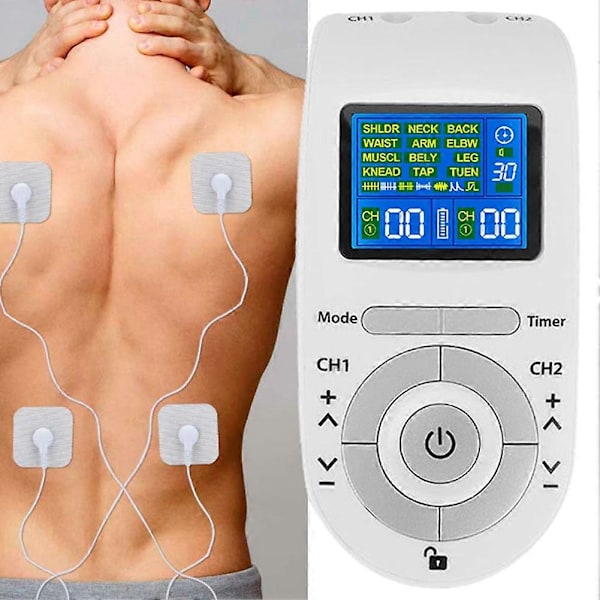 TENS EMS Elektrisk Massageapparat Puls Muskelstimulator Elektrodplattor Digital Smärtlindringsmaskin[D]