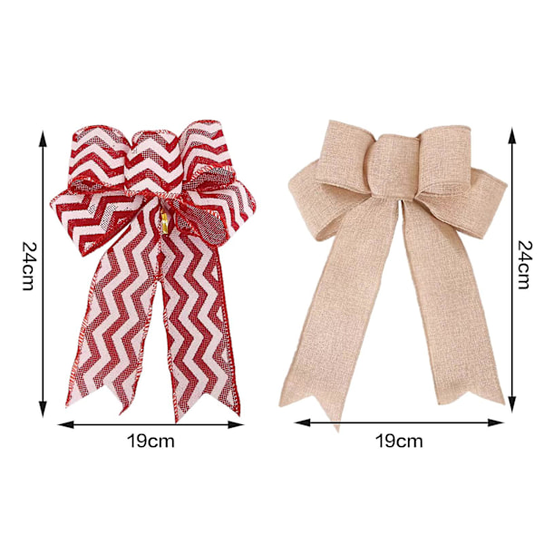 Paket med 8 Stora Röda Julkulor 24 x 18 cm, Jute & Julband | Stora Julkulor Röda Julkulor för Julgran