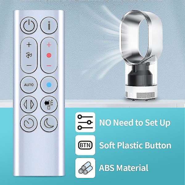 Ny Ersättningsfjärrkontroll för Dyson Pure Hot + Cool Luftrenare HP04 HP05 HP06 HP09, Luftrenare/Värme (Silver)