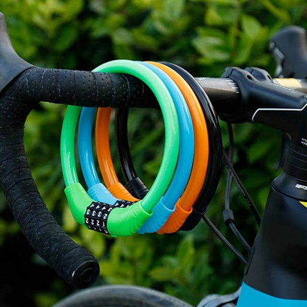 Digit Återställbart Kabel Lås för Cykel, Mini Bärbar Cykellås, Återställbart Cykellås, Väderbeständigt Stöldskyddande Cykellås (Grön)
