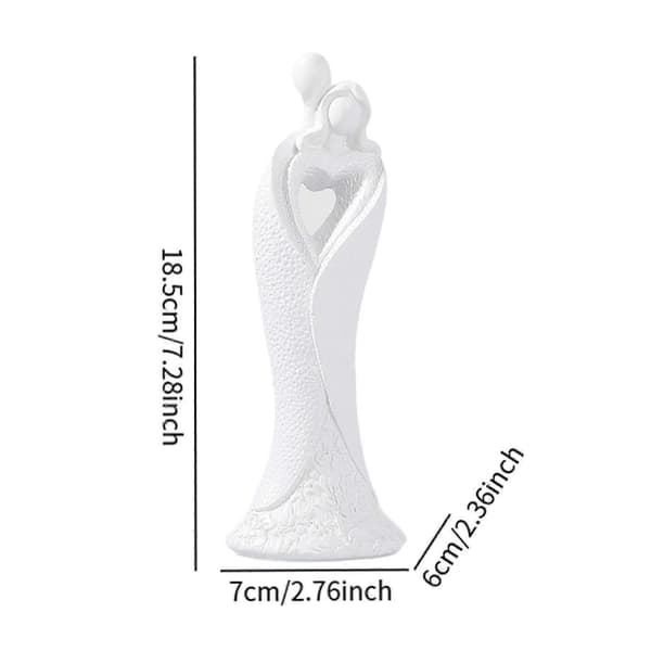 Par Statue Kollektion Abstrakt Bordpynt til Bryllupsskabsindretning sid sort[D] white stand