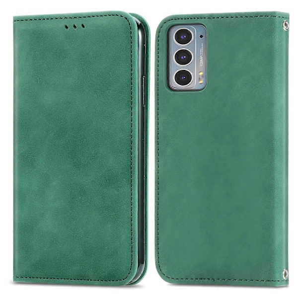 Fodral för Motorola MOTO Edge 20 Magnetiskt Stängande Läderplånboksfodral Housse Etui Stötsäkert -