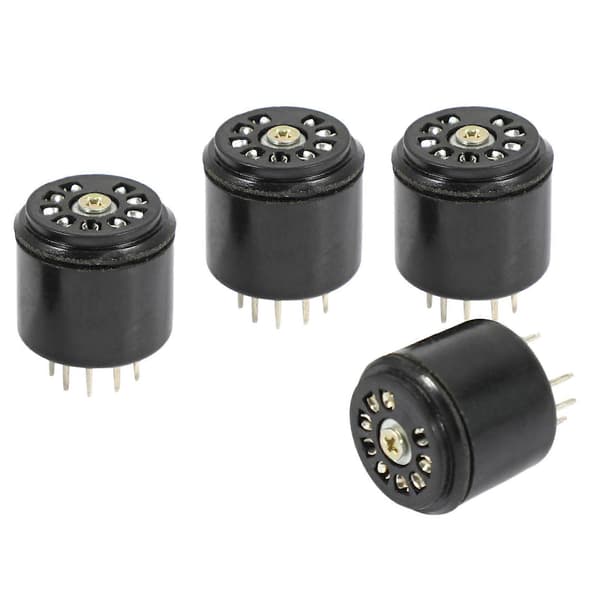 4x 9-Pin Bakelit Vakuumrörsockel Sparbas För 12AX7 12AU7 ECC82 ECC83 förstärkare, 4 st [D] Black