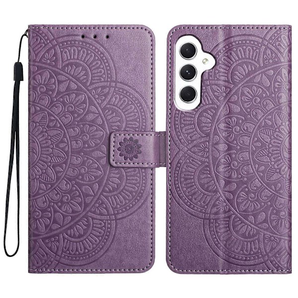 Väska för Samsung Galaxy A55 5G Mandala Blommor Läder Flip Plånbok Omslag Multicolor Style A