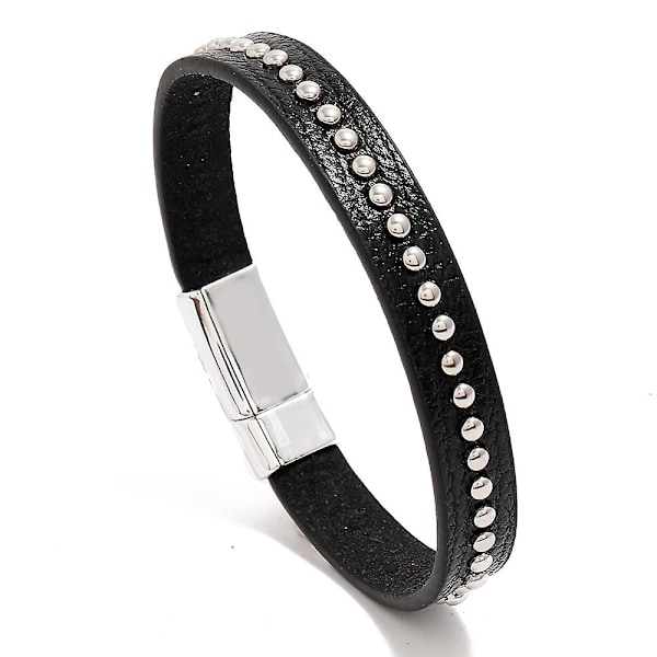 2023 Mode Nitar Accessoarer Läderarmband Män Magnetiska Armringar Retro Armband Personlig Design Smycken Grossist[D] BF135 20.5cm