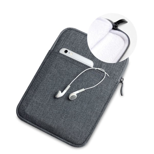 8 tommer Tablet Sleeve Taske, Polyester Pung Cover til Etui Passer iPadMini (6. Gen) Black 8 inches