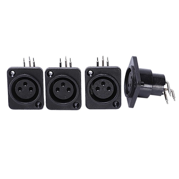 10 stk. Sort XLR 3-benet hun Jack Panel Mount Chassis PCB Socket Connector[D] black