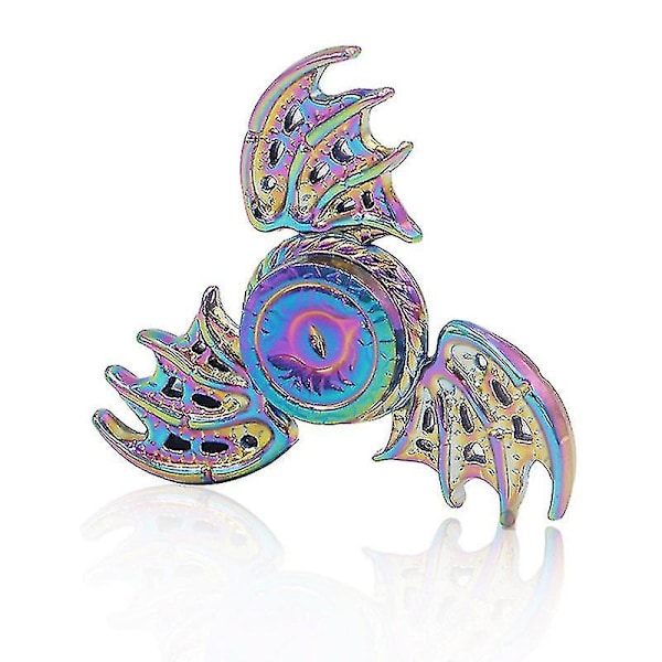 Regnbågsfärgad metall finger spinner kullager spinner leksak vuxenleksaker för barn elektropläterad hybrid kullager fidget spinner roliga leksaker[D] A