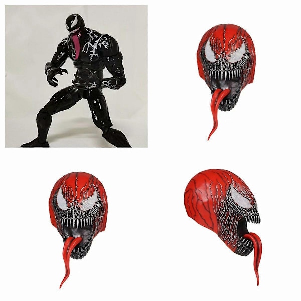 Superhelte Venom Maske, Forfærdeligt Kostume Spøg Fest Uhryggelig Venom Super Latex Maske til Voksne Mænd og Kvinder, Avengers latex fuld hætte Cos, Halloween rød