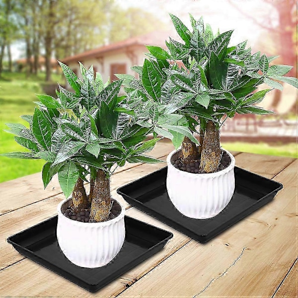 2 stk. Plantefat Kvadratisk Plantefat Plast Plantebrett Dryppbrett for Blomsterpotte