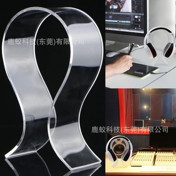 Akryl gaming headset-ställ, transparent displayställ för hemdatorer. (D) transparent