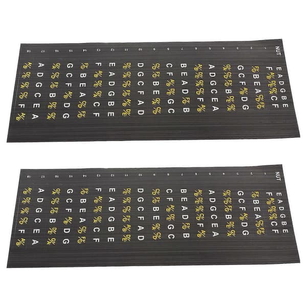 2 ark gitarrgreppbrädesdekaler Folkgitarr Notkartadekaler Elgitarrdekaler[D] Black 9.00X5.40X0.20CM