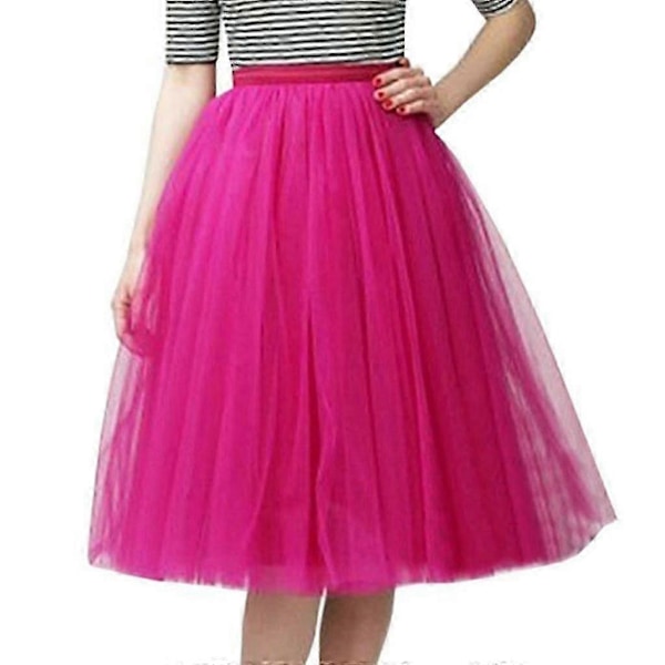 Tllrock Dame Tutu Dame Nederdel Dame Høj Kvalitet Plisseret Gaze Knælang Voksen Tutu Dans