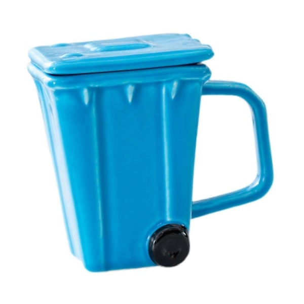 Kaffekopp Daglig Bruk Kopp Bar Tilbehør Vannkopp Kreativ Søppelkasse Krus Søppelbøtte Kopp for Iskaffe Frokost Juice[D] Blue