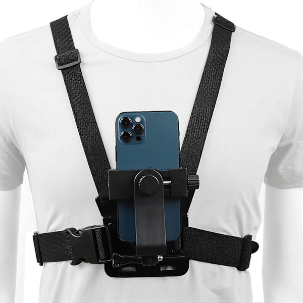 Mobiltelefon Bröstremfäste, Sele Rem Telefonhållare Universal Mobiltelefonklämma för Actionkamera, iPhone, Samsung, GoPro