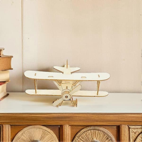 Træflymodelbyggesæt til børn, pædagogisk DIY træfly, 2 stk. sæt[D]