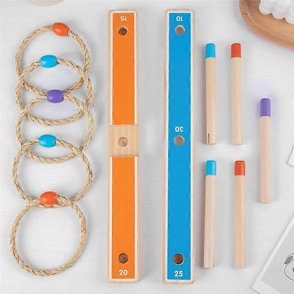 Ringkast Leksak Utomhus Kasta Ring Spel 3-12 År Barn Trätejp[D]