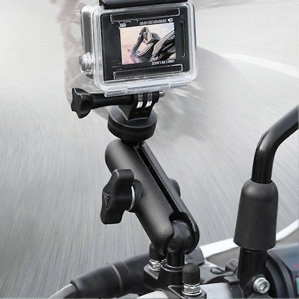 För GoPro 11/10/Insta360 One R Motorcykel Sportkamera Fäste Hållare Justerbart Stöd[D]