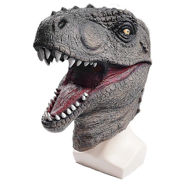 Dinosaur Maske T-rex Hoved Latex Realistisk Dyr Fuld Hoved Maske til Halloween Kostume Fest Karneval Cosplay Black