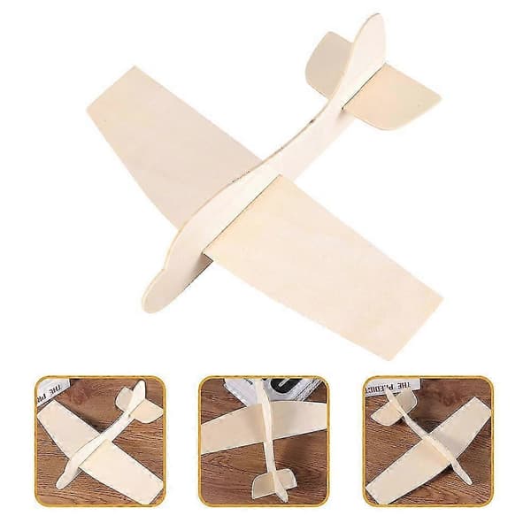 12 stk. træflymodel, saml fly DIY blankt malerfly til drenge piger 25-26[D]