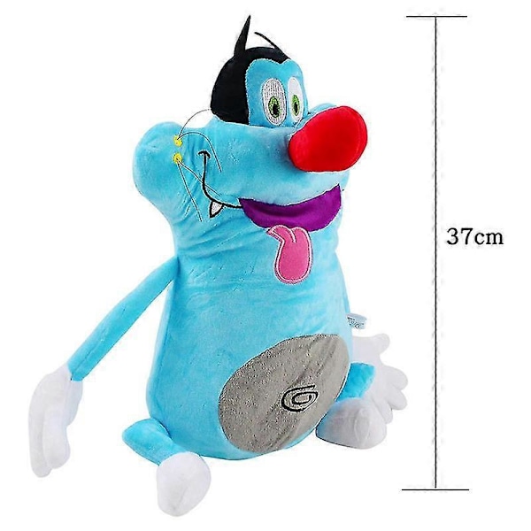 37cm Fransk Tegnefilm Oggy Og Kakerlakkerne Plyslegetøj Fed Kat Oggy Fyldt Dyrelegetøj Dukke