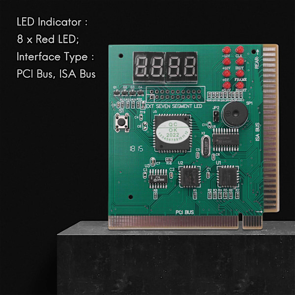 Diagnostikkort för PC-Moderkort 4-siffrig PCI/ISA POST-kodanalysator