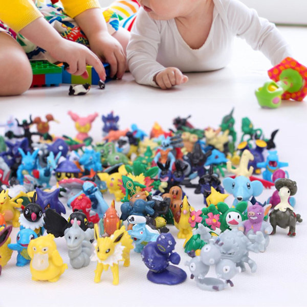 24 st Pokemons Figurer Söta Miniatyrfigurer PVC Cartoon Hantverk Solid Modell Ornament Samlarobjekt Japan Anime Pokemons Pikachus Psyduck Figurmodell Till