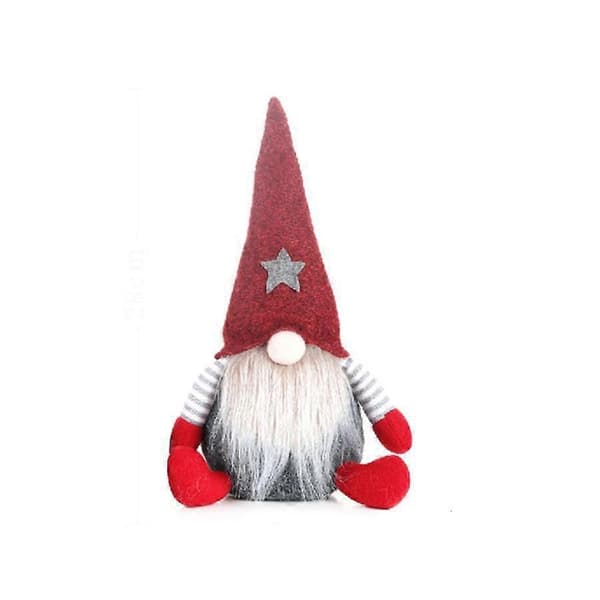 Juldvärg Plysch Tomte Dvärgalv Figurin Ornament Jul (röd)[D]