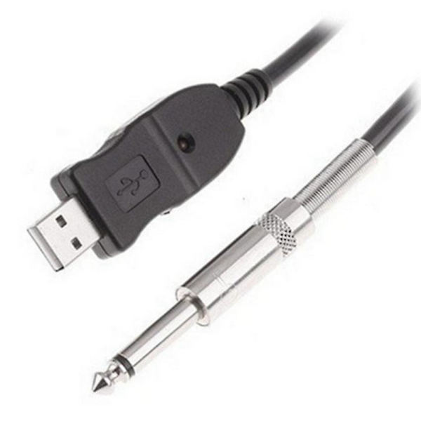 Plug and Play 3M USB Gitarrbas till USB 6.3mm Länkkabeladapter PC Inspelning USB Gitarrkabel[D]
