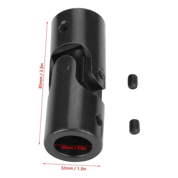 Universal Leddskaftkobling, Roterbar Universal Styringsaksel U-ledd Kobling, Akselkobling Motortilkobling DIY Styring Universalledd, 20x32