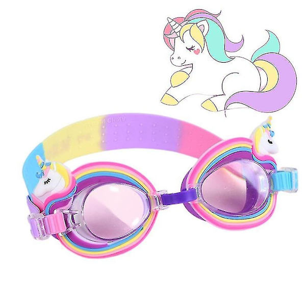 Barnas svømmebriller Unicorn Anti-Fog Svømmebriller Klar Versjon Svømmebriller Basseng Briller Med Justerbar Stropp For Ungdom Småbarn Gutter Jenter [kk]