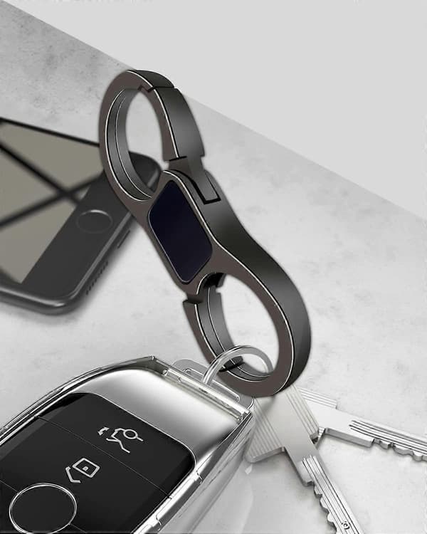 Kraftig Quick-Release Fjeder Nøglering 4 Nøgleringe Organizer til Mænd & Kvinder[D]