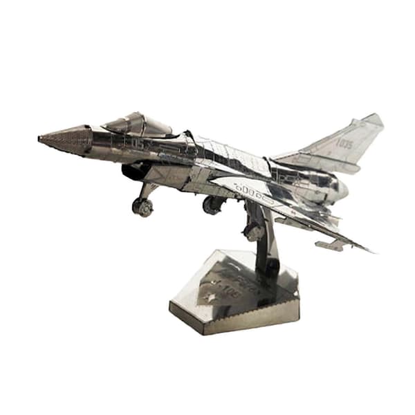 Fighter Modell Byggklossar Set Present Modell Flygplanskit för Fans silver[D]