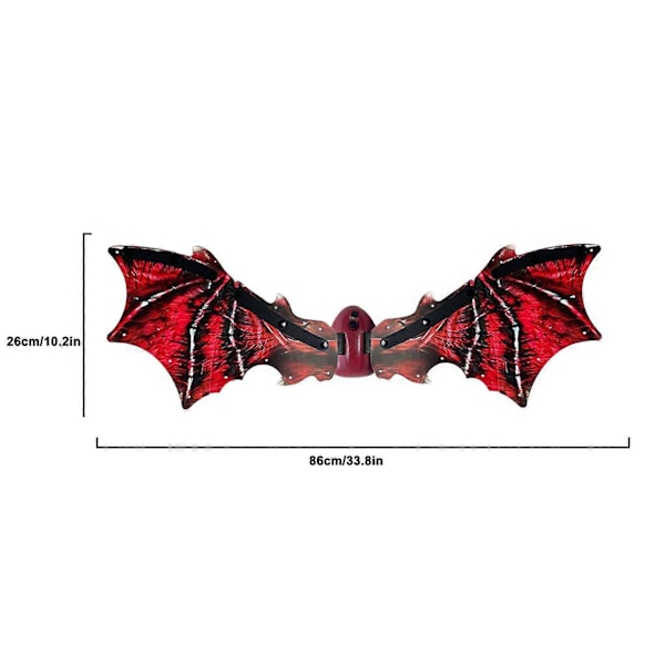 Halloween Cosplay Dragewingsdrakt Karnevalfest Karneval Kostymetilbehør Red  Black