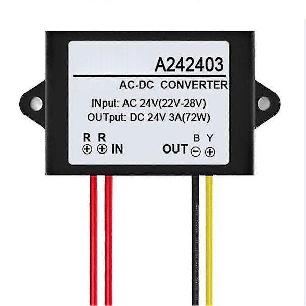 AC 24V til DC 24V 1/2/3A Mini Vanntett Strømforsyningsomformer Adaptermodul 1A